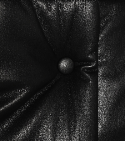 Nanushka Hide Quilted Padded Vegan Leather Jacket In Black