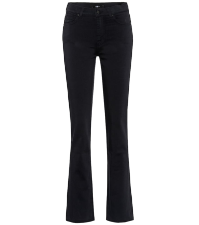 Shop 7 For All Mankind The Straight Mid-rise Straight Jeans In Black