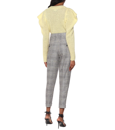 Shop Isabel Marant Ceyo Checked High-rise Slim Pants In Grey