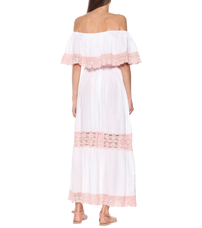 Shop Anna Kosturova Casablanca Cotton Maxi Dress In White