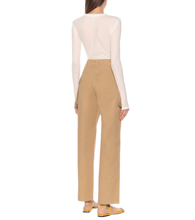 Shop Loewe Cotton-twill Cargo Pants In Beige