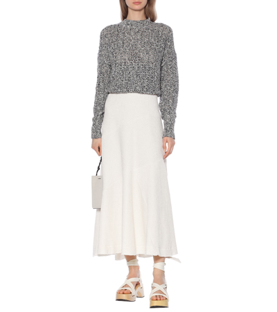 Shop Jil Sander Linen-blend Skirt In White
