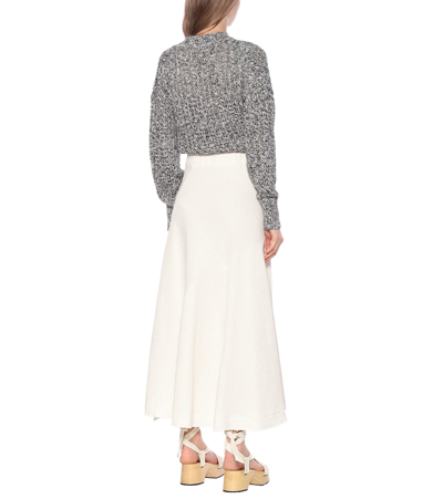 Shop Jil Sander Linen-blend Skirt In White