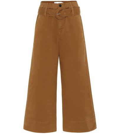 Shop Proenza Schouler White Label Belted High-rise Wide-leg Pants In Brown