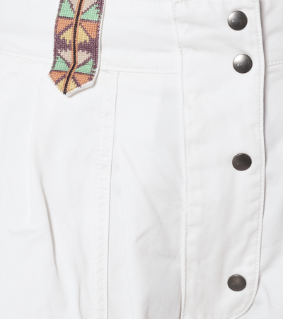 Shop Etro High-rise Cotton Shorts In White