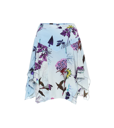 Stella Mccartney Asymmetric Floral-print Silk Mini Skirt In Multicoloured