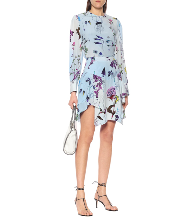 Stella Mccartney Asymmetric Floral-print Silk Mini Skirt In Multicoloured