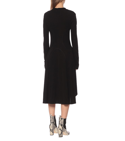 Shop Off-white Logo Stretch-jersey Dress In Black