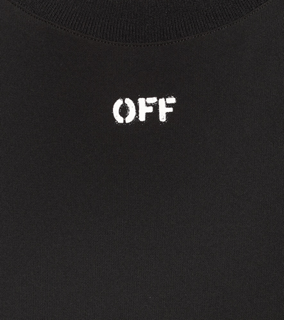 Shop Off-white Logo Stretch-jersey Dress In Black