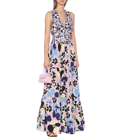 Shop Alexandra Miro Mimi Floral Cotton Maxi Dress In Multicoloured