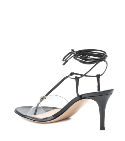 Shop Gianvito Rossi Gwyneth Pvc And Leather Sandals In Black