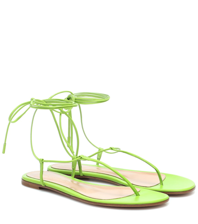 Gianvito Rossi Gwyneth Leather Sandals In Green | ModeSens