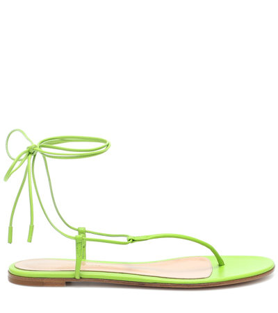 Shop Gianvito Rossi Gwyneth Leather Sandals In Green