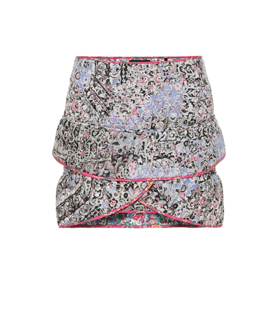 Shop Isabel Marant Fanulia Floral Cotton-blend Miniskirt In Multicoloured