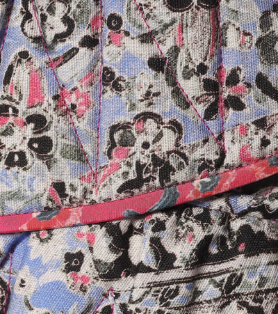 Shop Isabel Marant Fanulia Floral Cotton-blend Miniskirt In Multicoloured