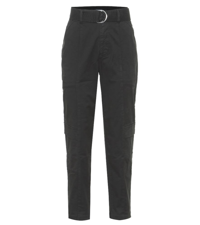 Shop J Brand Athena High-rise Stretch-cotton Pants In Black