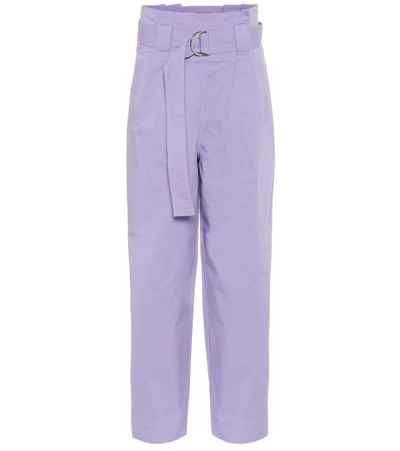Shop Ganni High-rise Straight Pants In Purple