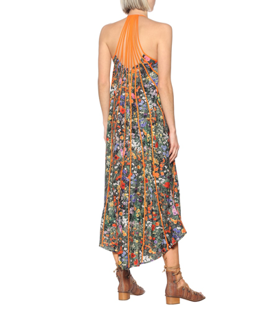 Shop Stella Mccartney Klara Floral Pleated Silk Maxi Dress In Multicoloured