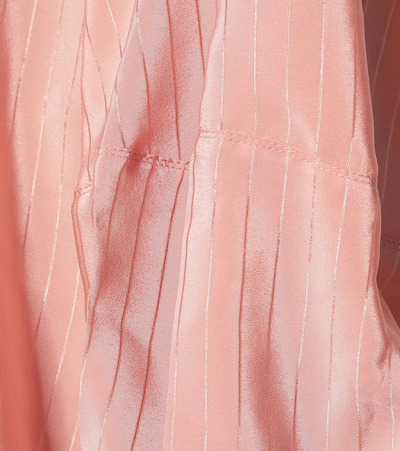 Shop Chloé Striped Silk Blouse In Pink
