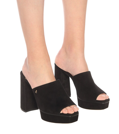 Shop Jimmy Choo Bethen 115 Suede Platform Sandals In Black