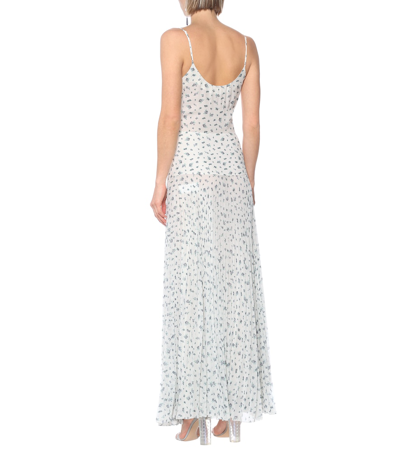 Shop Chloé Floral Silk Maxi Dress In Whitegrey