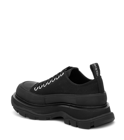 Shop Alexander Mcqueen Tread Slick Canvas Sneakers In Black