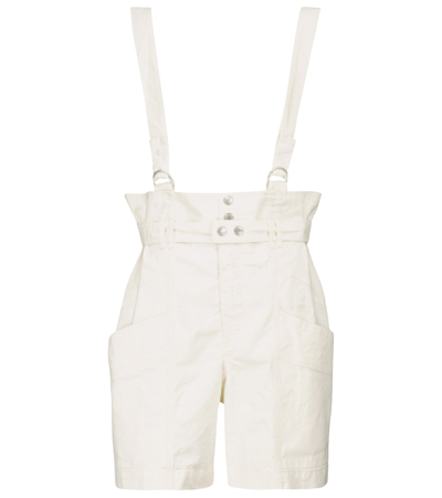 Shop Isabel Marant Effie Linen And Cotton Suspender Shorts In White