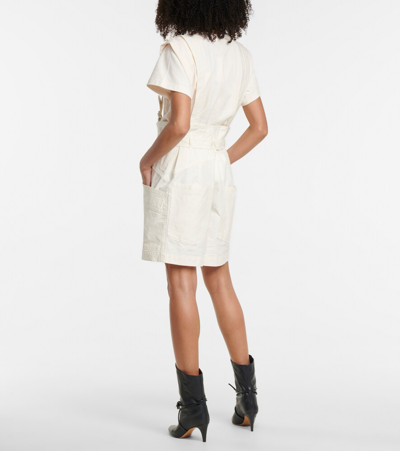 Shop Isabel Marant Effie Linen And Cotton Suspender Shorts In White