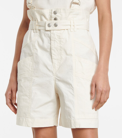 Shop Isabel Marant Effie Linen And Cotton Suspender Shorts In White
