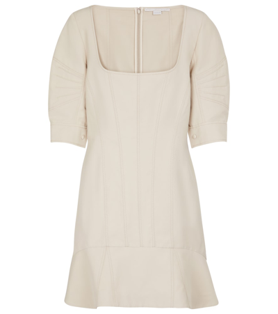 Stella Mccartney Angelina Puff-sleeve Mini Dress In Beige