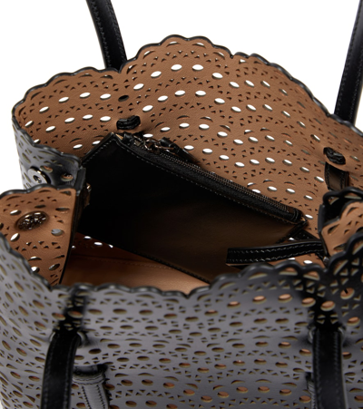 Alaïa Le Mina 25 Vienne Wave Leather Tote Bag In Black