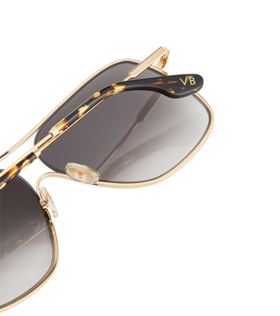 Shop Victoria Beckham Aviator Sunglasses In Gold