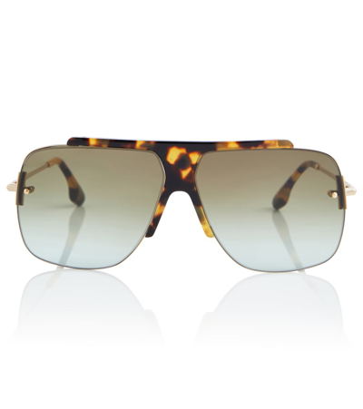 Shop Victoria Beckham Aviator Sunglasses In Brown