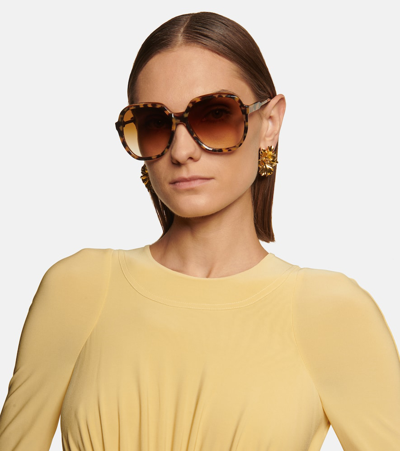 Shop Victoria Beckham Round Sunglasses In Brown