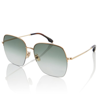 Shop Victoria Beckham Square Sunglasses In Gold