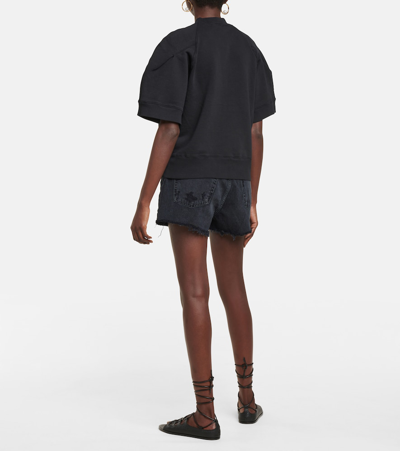 Shop Agolde Parker Mid-rise Denim Shorts In Black