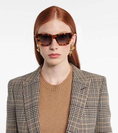 Shop Celine Tortoiseshell Cat-eye Sunglasses In 棕色