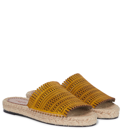 Shop Alaïa Suede Espadrilles In 黄色