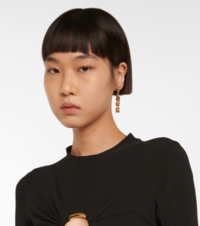 Shop Versace Logo Earrings In 金色