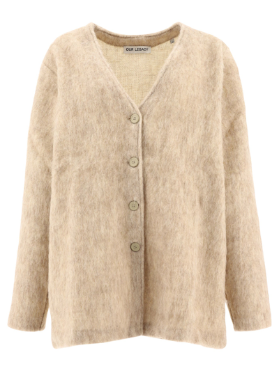 Shop Our Legacy "mid Line" Cardigan In Beige
