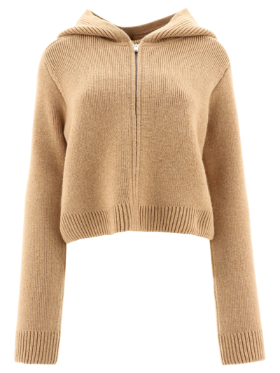 Shop Khaite "winston" Hooded Sweater In Brown