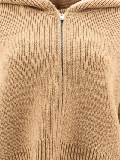 Shop Khaite "winston" Hooded Sweater In Brown