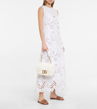 Dolce & Gabbana Leather Slide Sandals With Cut-out Front Details In Brown