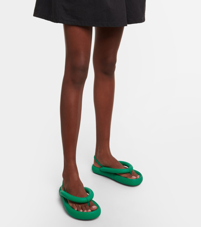 Shop Isabel Marant Orene Leather Thong Sandals In Light Green