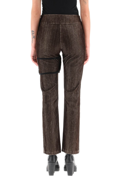 Shop Paloma Wool 'orly' Velvet Pants With Garter Detail In Brown