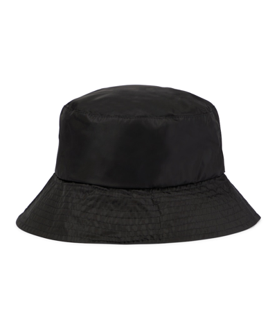 Shop Moncler Logo Bucket Hat In Black