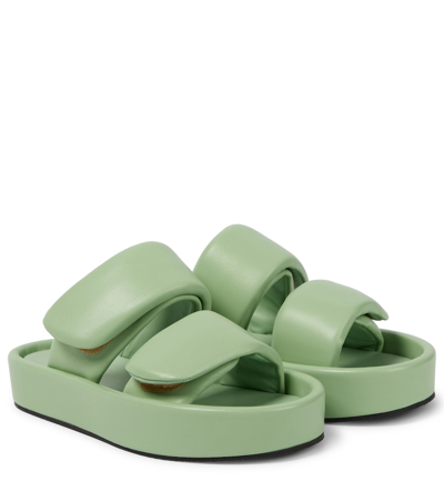 Dries Van Noten Padded Leather Sandals In Mint | ModeSens