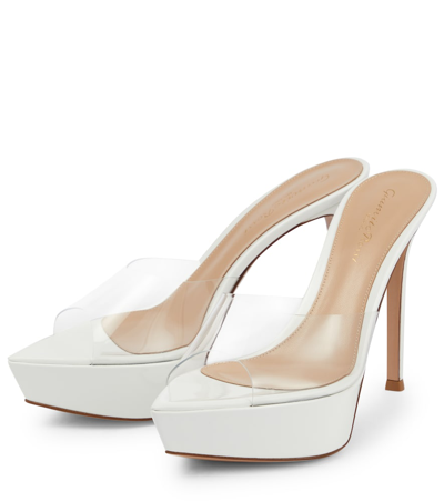 Shop Gianvito Rossi Betty Pvc And Leather Sandals In Trasp+white