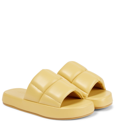 Shop Stand Studio Lyrah Quilted Platform Sandals In Honey