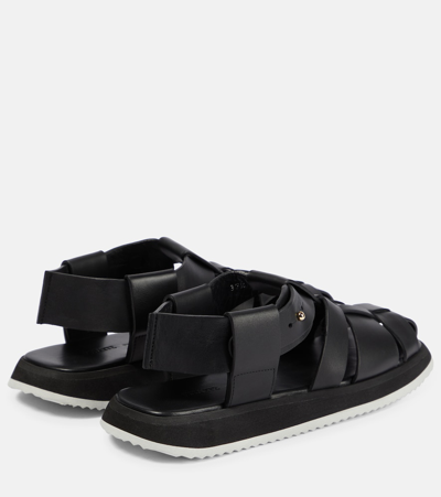 Shop Khaite Leather Sandals In Black